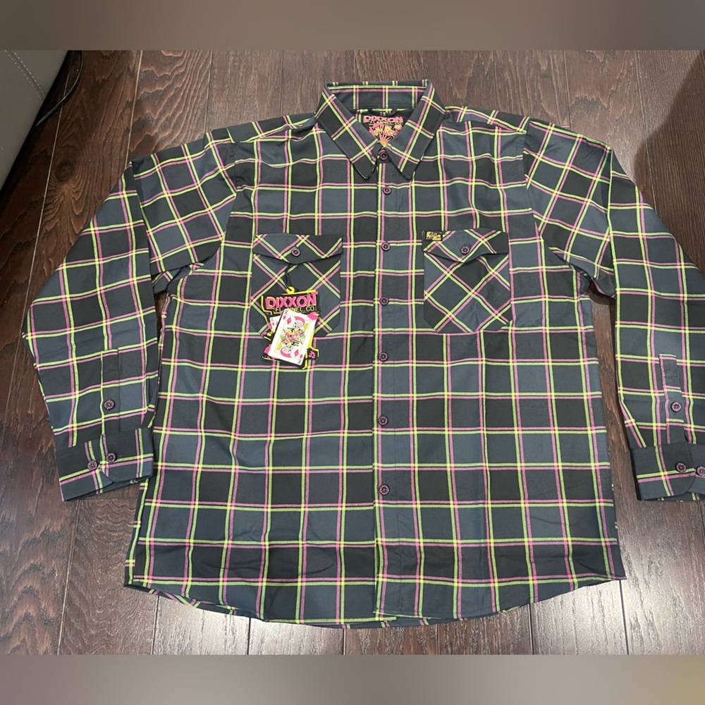 Dixxon Flannel x Punk Rock Museum Men Size 2XL Collab Plaid Button Shirt NEW - Picture 2 of 11